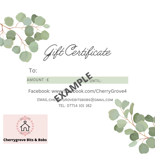 Gift Cards from CherryGrove Bits and Bobs